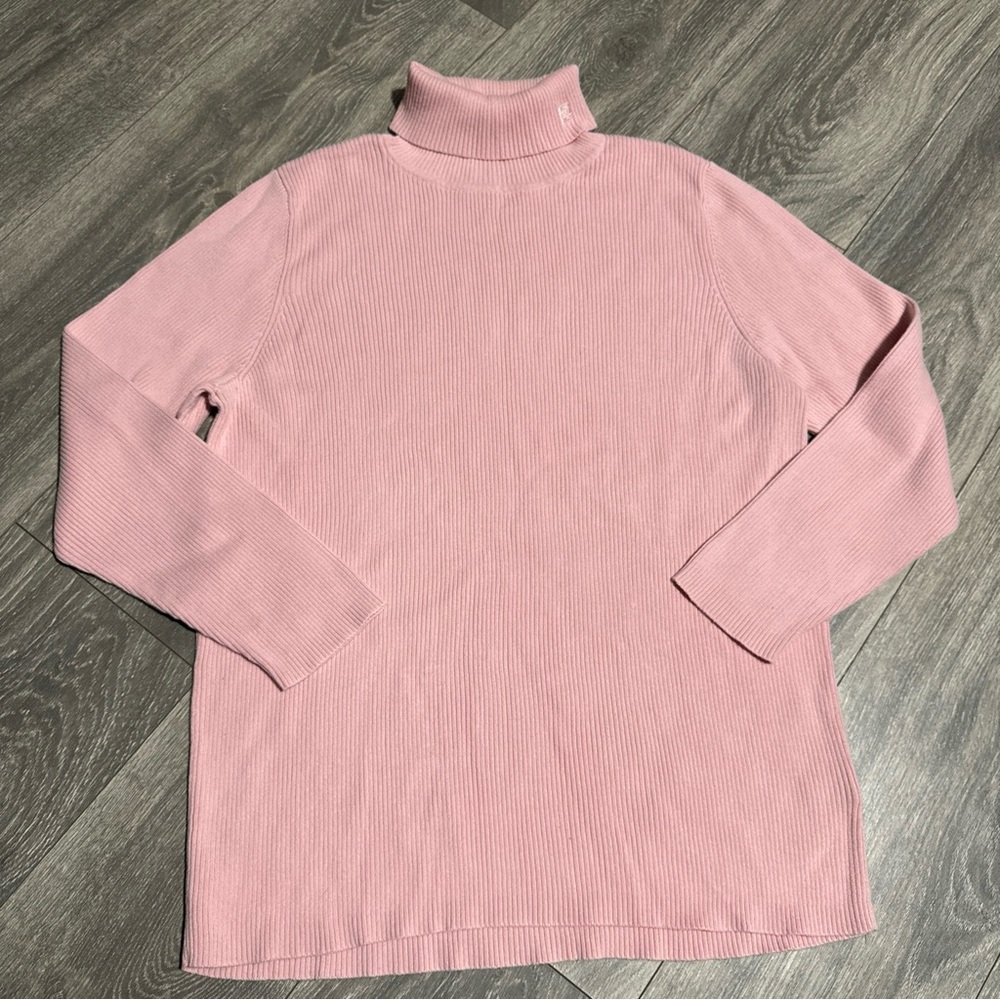 Lauren Ralph Lauren Women’s Ribbed Turtleneck Sweater Pink Size 2X